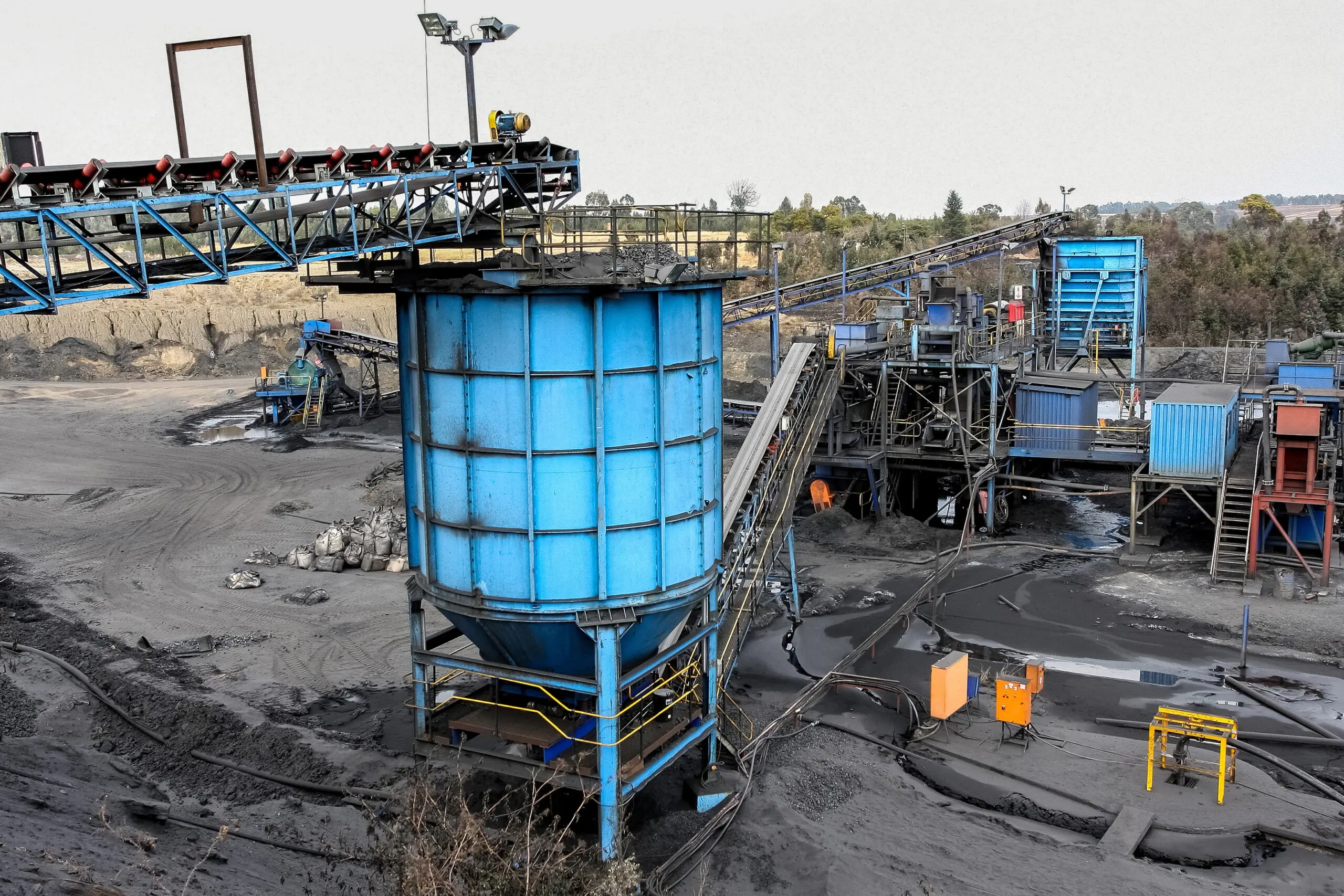 Coal mining and processing equipment at daytime